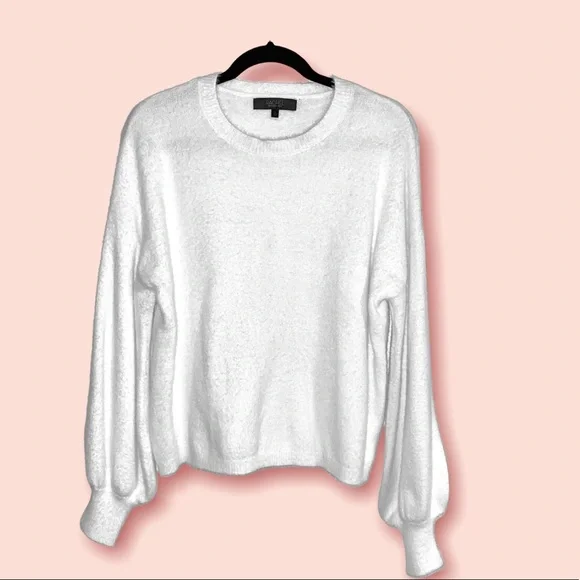 Rachel Roy fuzzy ivory felicity sweater NWT! Large - Picture 4 of 9